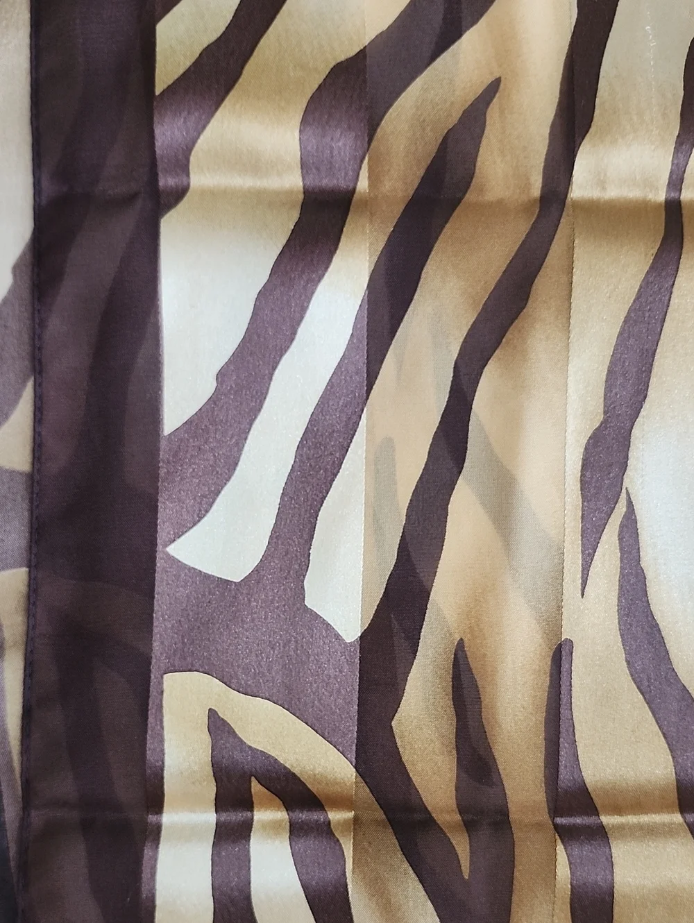 Vtg Elaine Gold For Collection XIIX Brown & Gold Zebra Print Sheer
